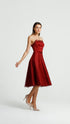 Velvet Detail Midi Dress